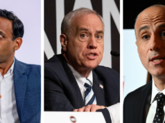 Candidatos a controlador do NYS: DiNapoli, Warshaw e Goyle